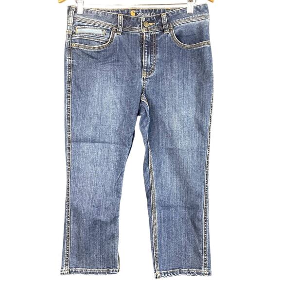 CARHARTT Womens Denim Crop Jeans (8) (31x30)‎ Capri Original Fit Modern Utility - Picture 1 of 7
